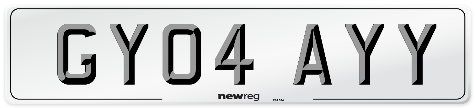 GY04 AYY Number Plate from New Reg